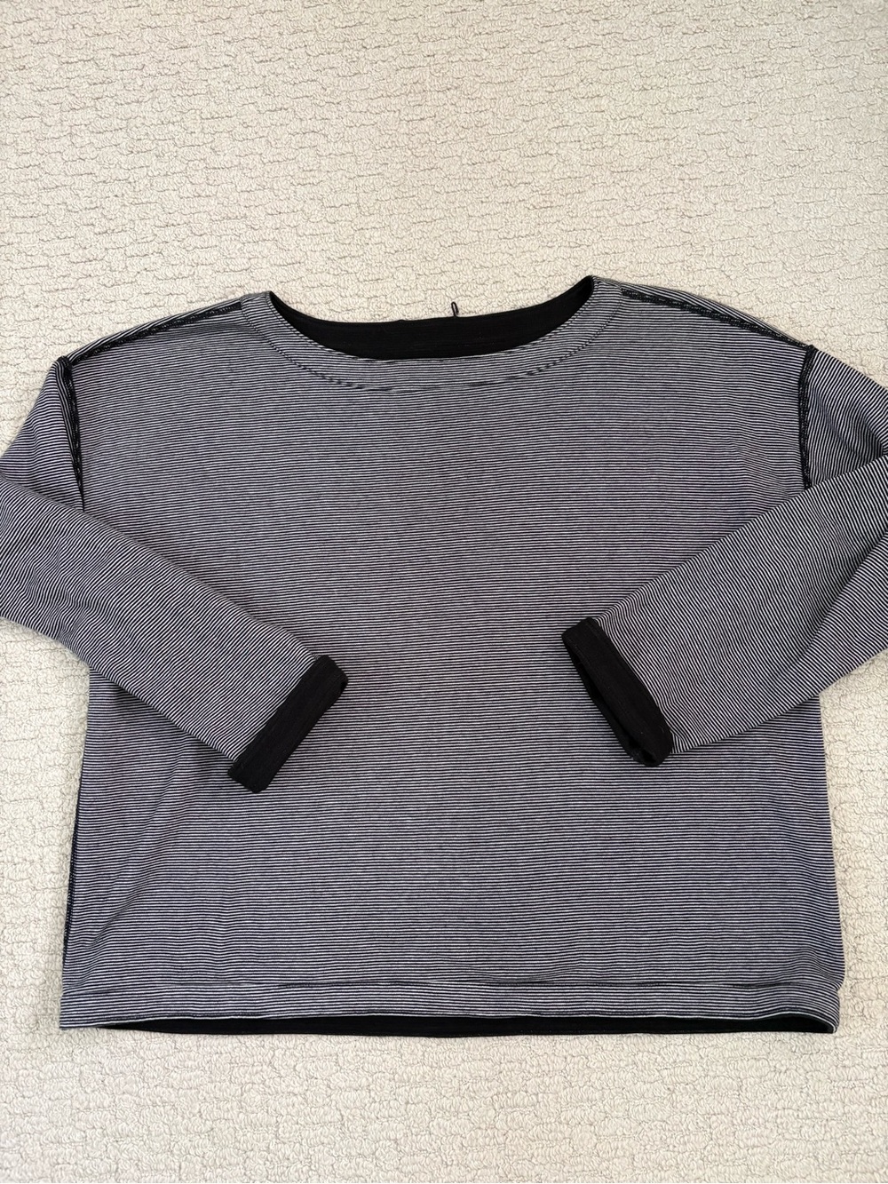 Eileen Fisher reversible black-and-white striped top size large - Picture 3 of 7